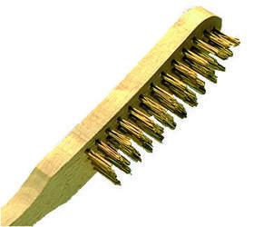 Wire brush - 4 rows brass coated steel wires